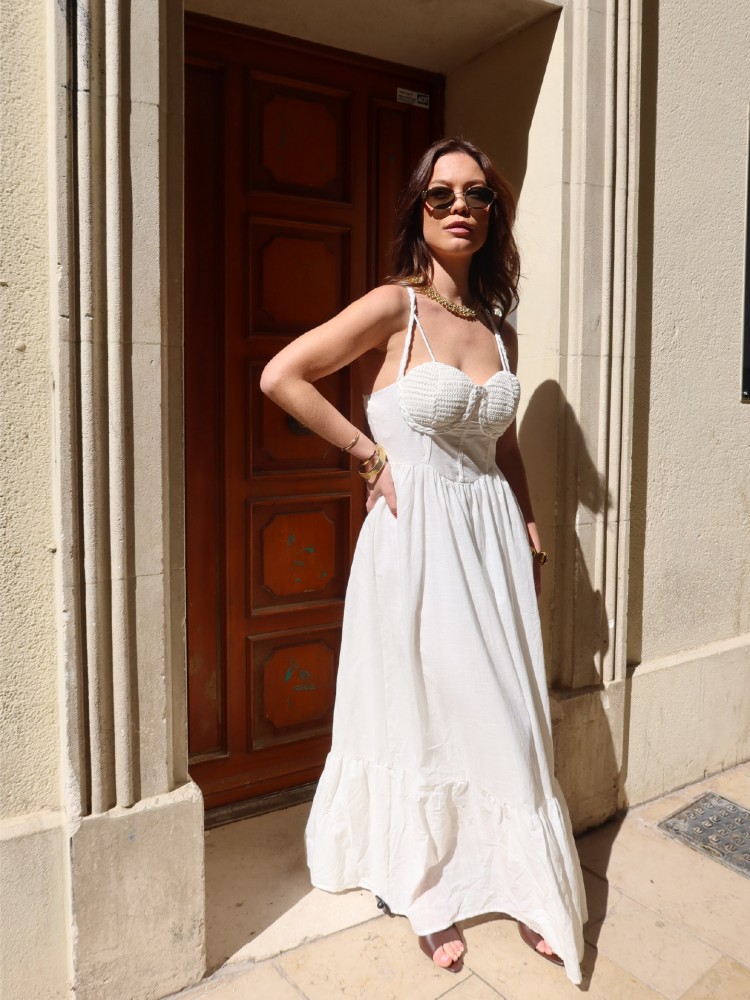 Robe longue blanche bohème - French retailers