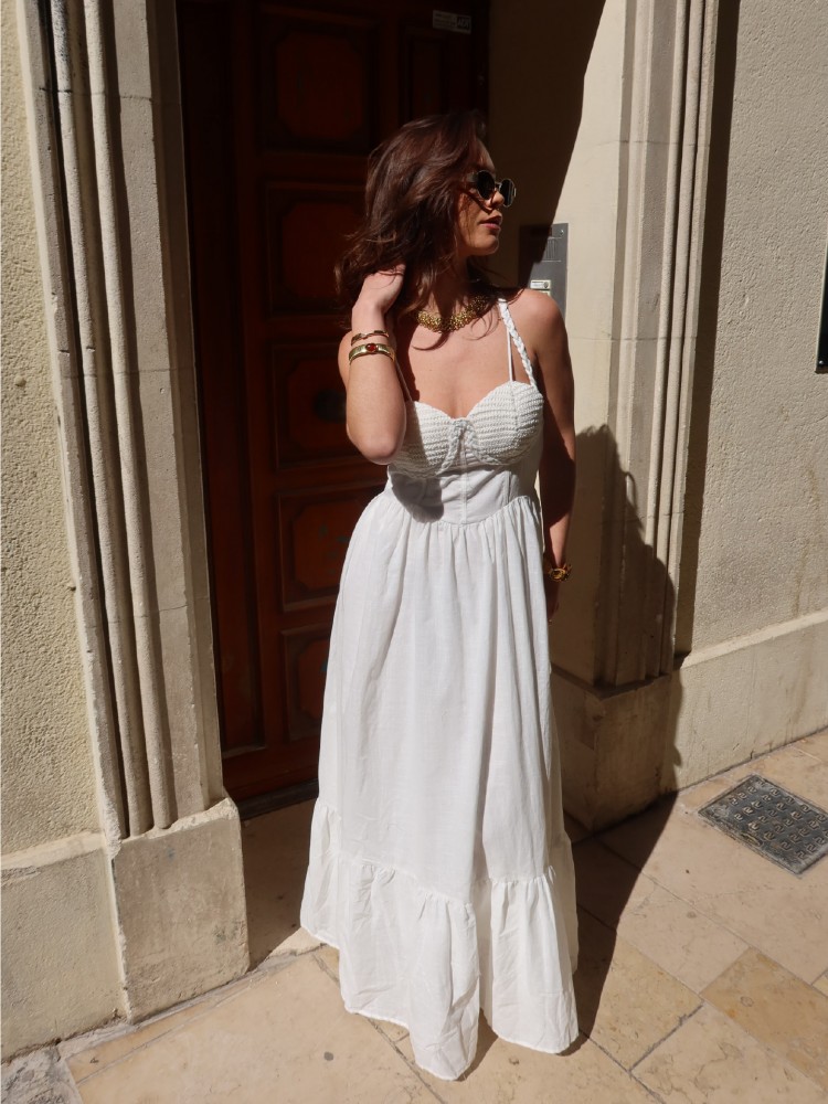 Robe longue blanche bohème - French retailers
