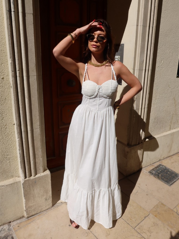 Robe longue blanche bohème - French retailers