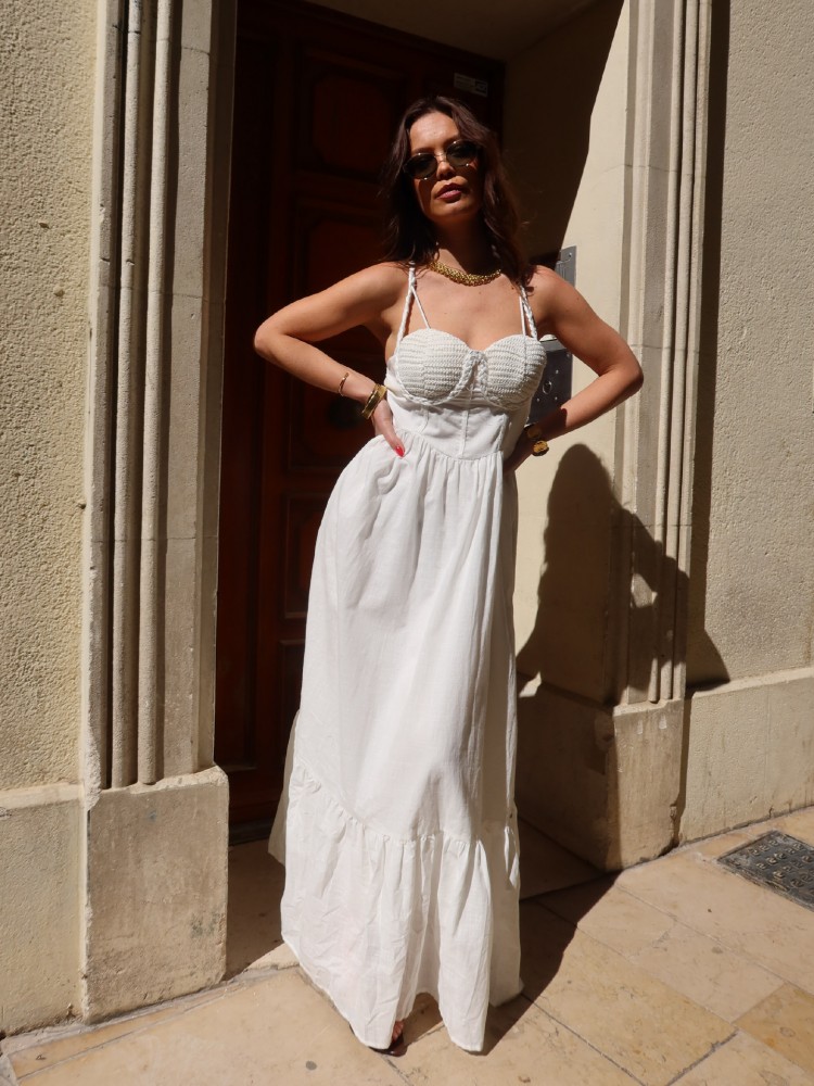 Robe longue blanche bohème - French retailers