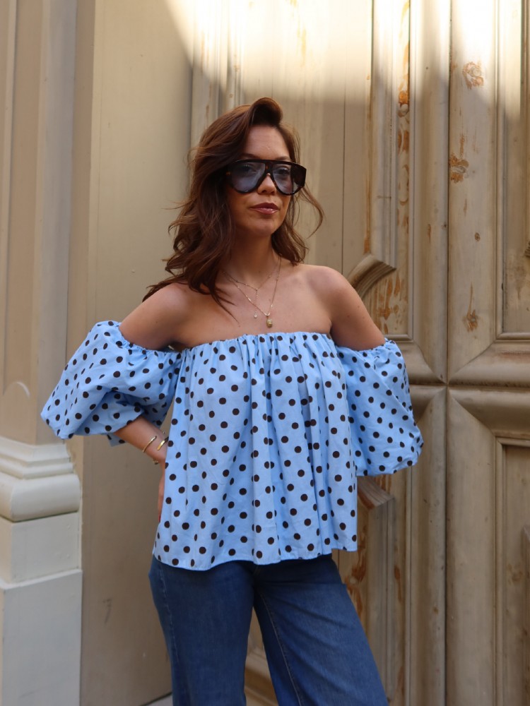 Blouse bustier à pois - French Retailers