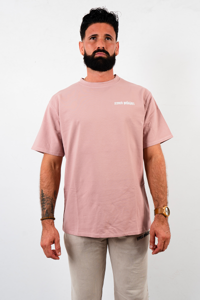 Tee shirt oversize men frenchretailers rose pink old