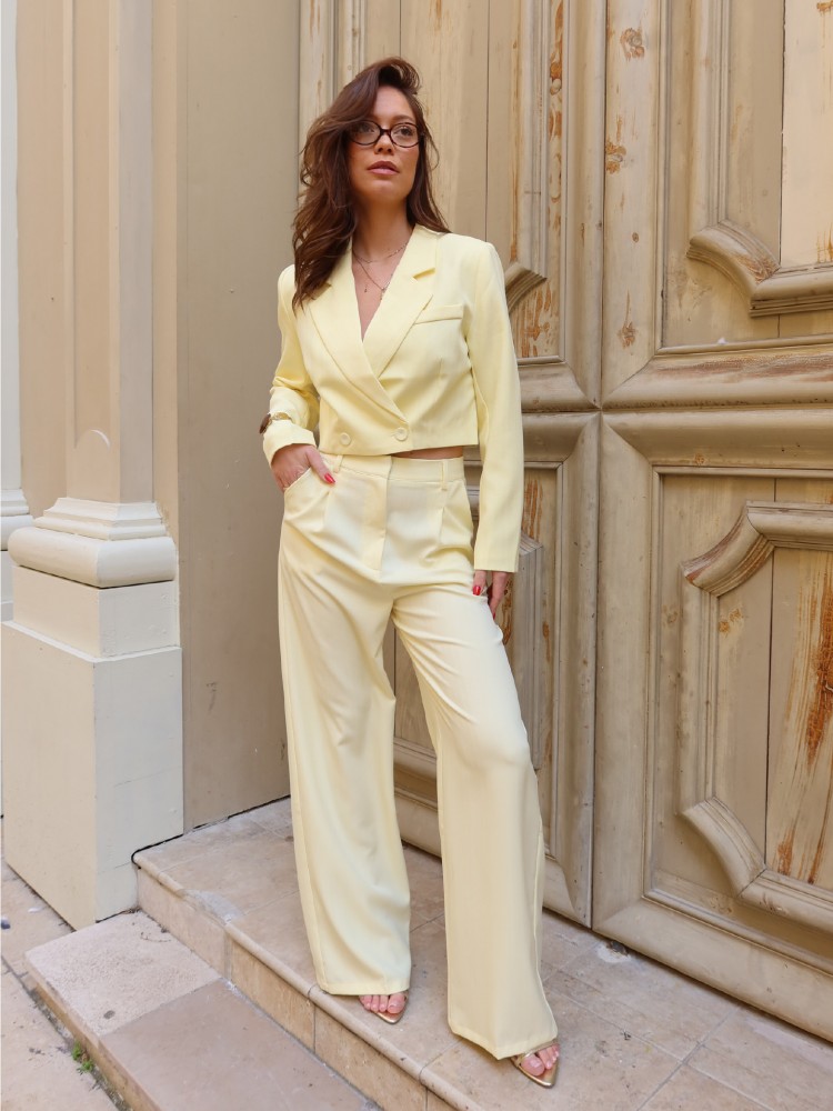 Pantalon tailleur jaune - Color Cruh