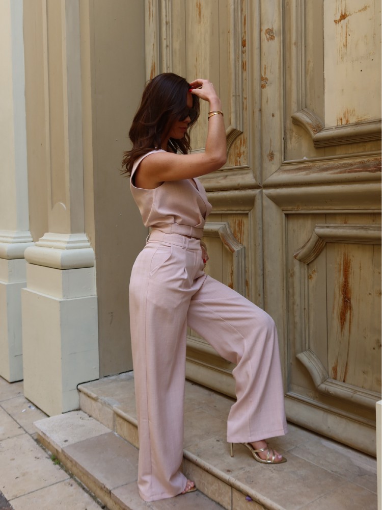 Pantalon tailleur rose clair - french retailers