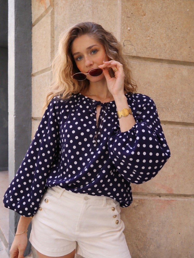 Blouse manches longues à pois - French retailers