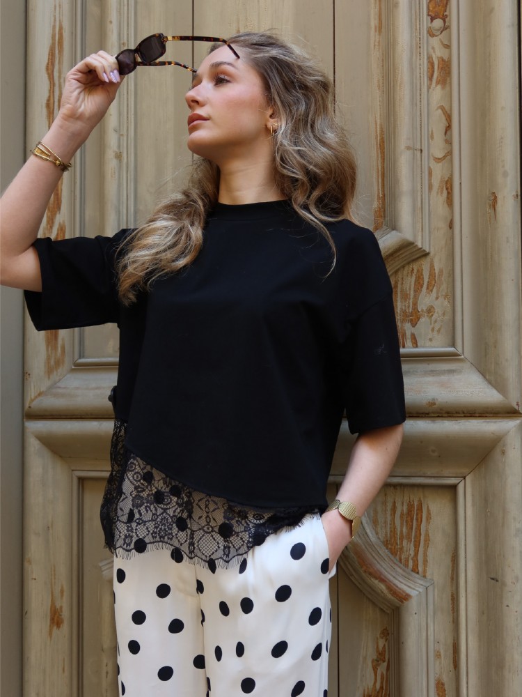 T-shirt avec dentelle - French retailers