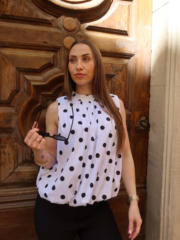 Blouse blanche à pois noir - French retailers