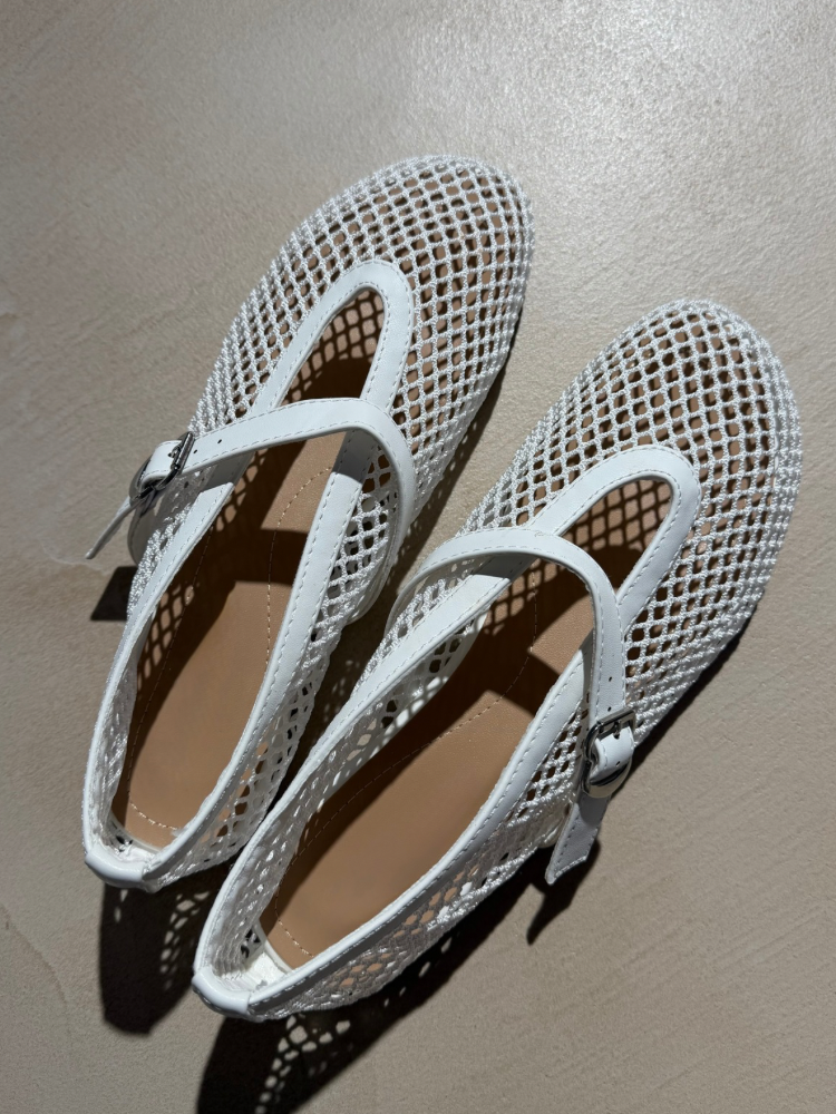 Ballerines résilles blanche pour femme - French retailers