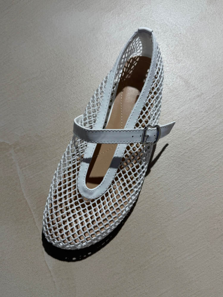 Ballerines résilles blanche pour femme - French retailers