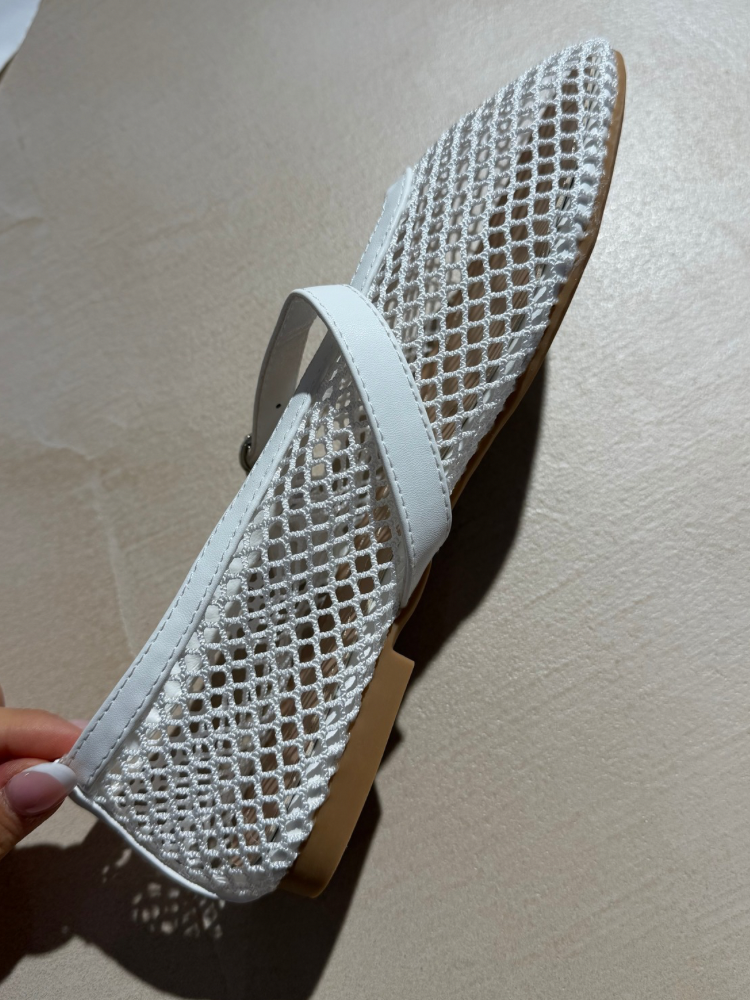 Ballerines résilles blanche pour femme - French retailers