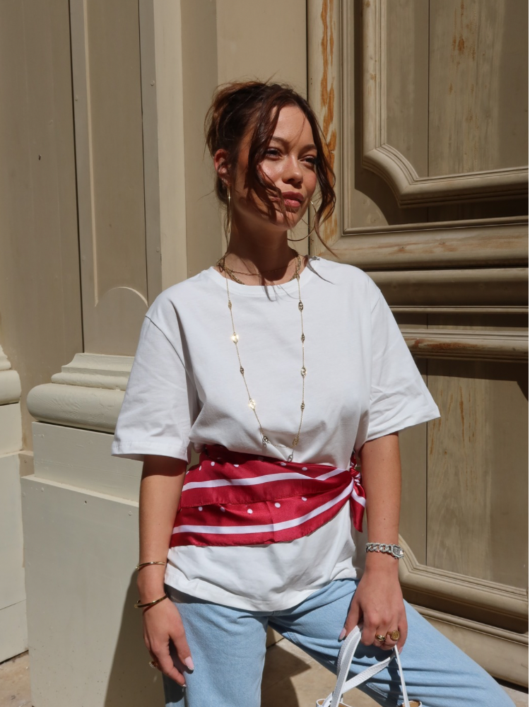 Tee shirt blanc avec cœur dans le dos - French retailers