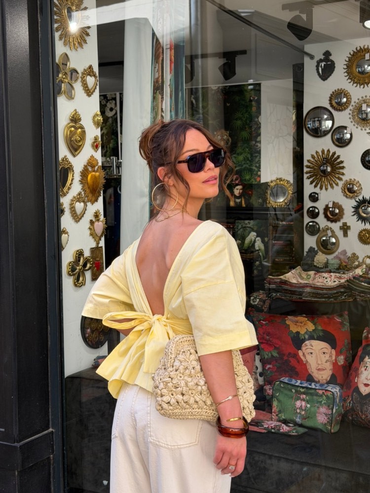Top à volants dos nu jaune - French retailers
