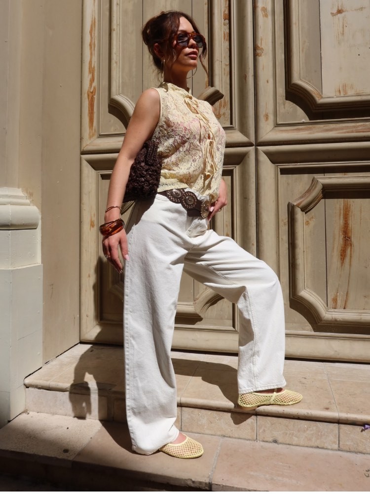 Pantalon baggy blanc pour femme - French retailers