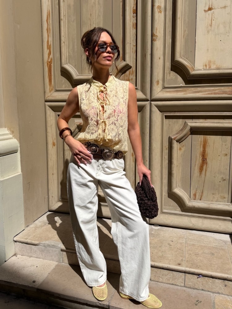 Pantalon baggy blanc pour femme - French retailers