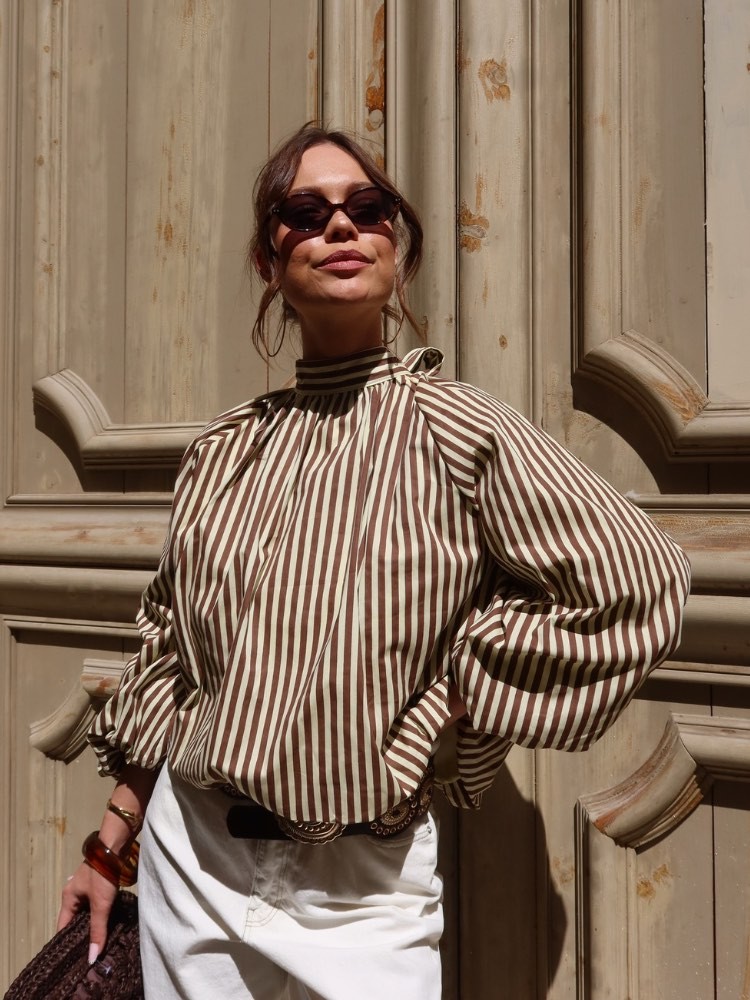 Blouse dos nu à rayures - French retailers