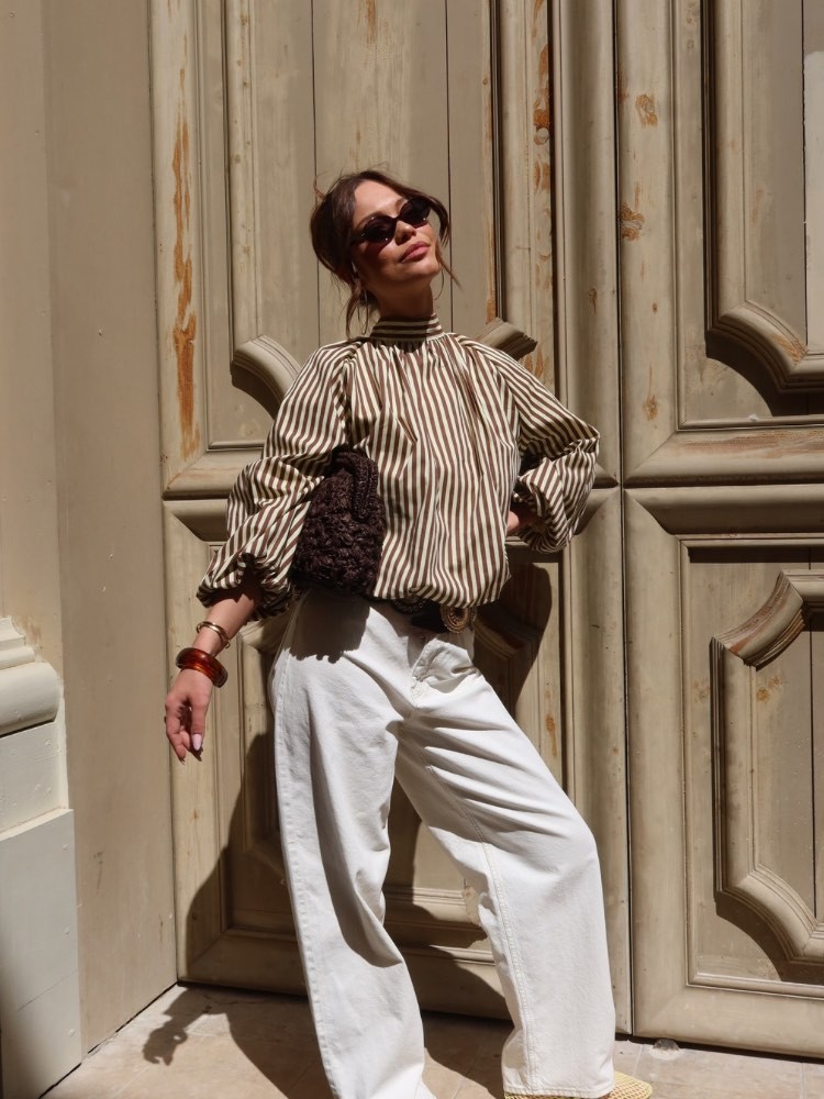 Blouse dos nu à rayures - French retailers