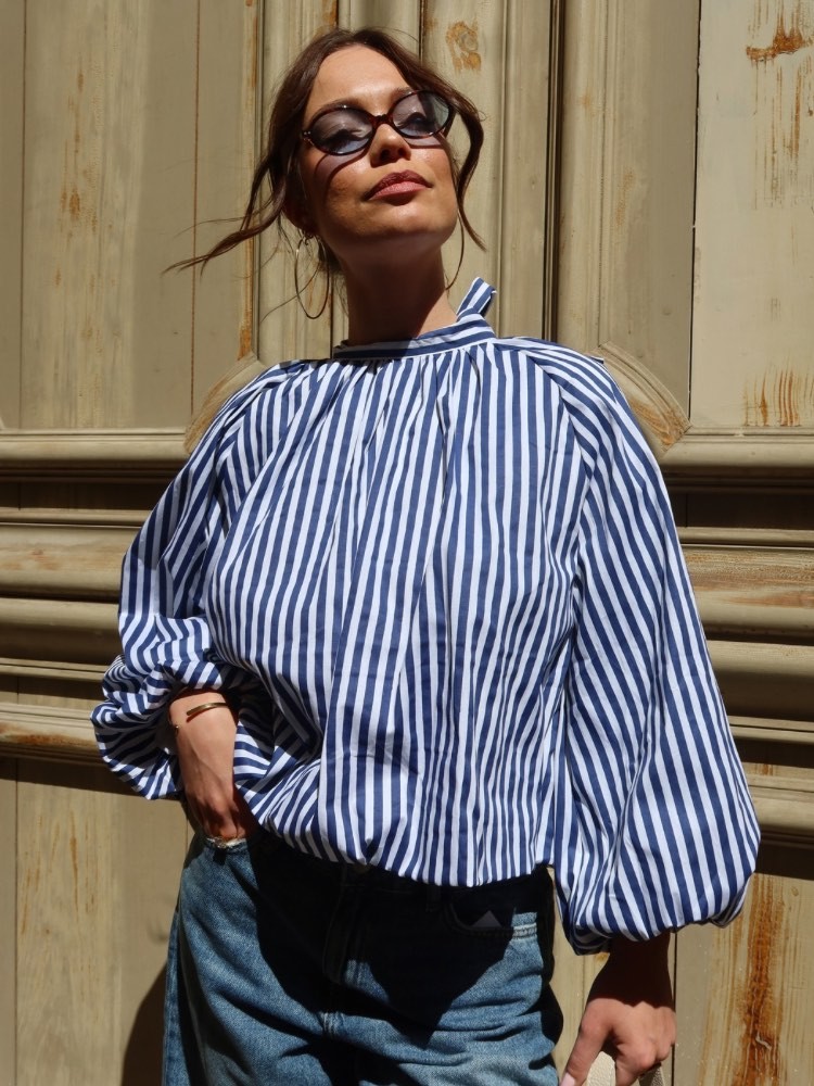 Blouse dos nu à rayures - French retailers