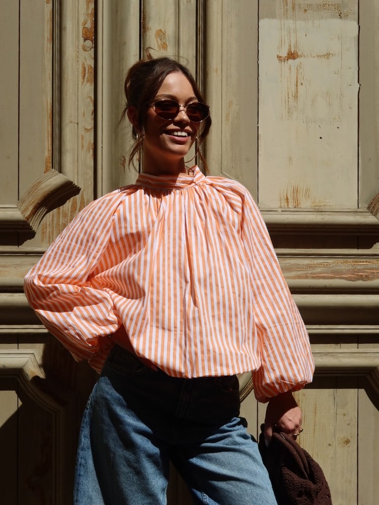 Blouse dos nu à rayures - French retailers