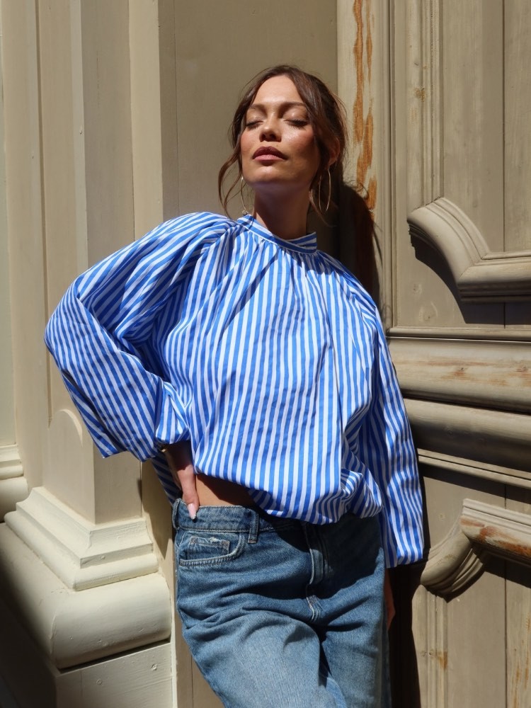 Blouse dos nu à rayures - French retailers