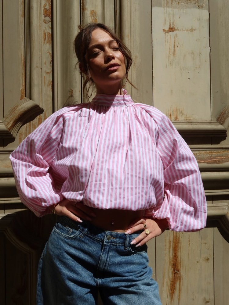 Blouse dos nu à rayures - French retailers
