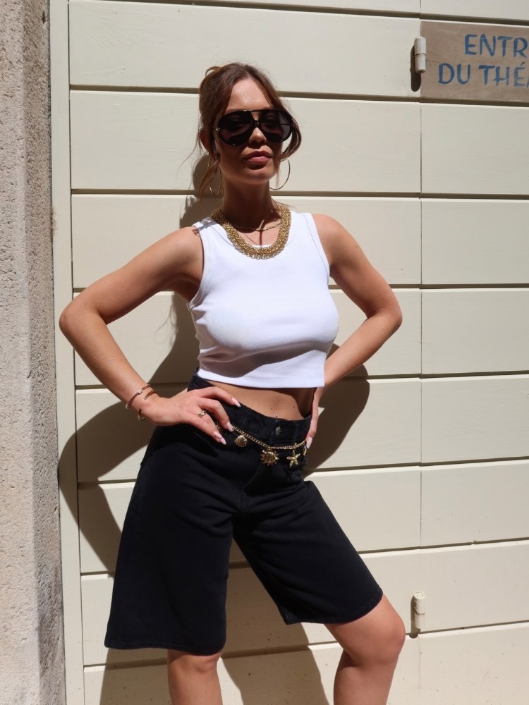 Bermuda en jean noir - French retailers