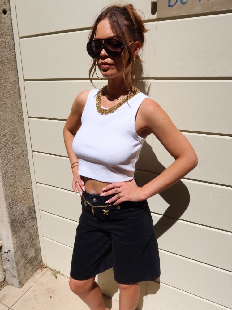 Bermuda en jean noir - French retailers