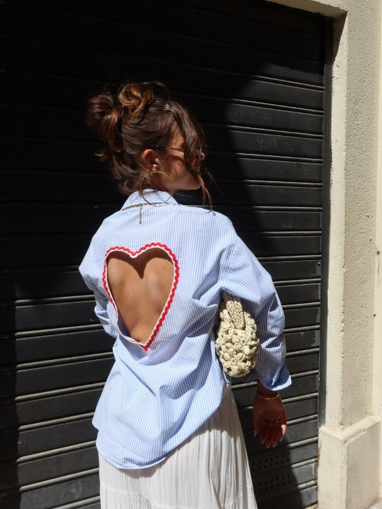 Chemise à rayures cœur dos nu - French retailers