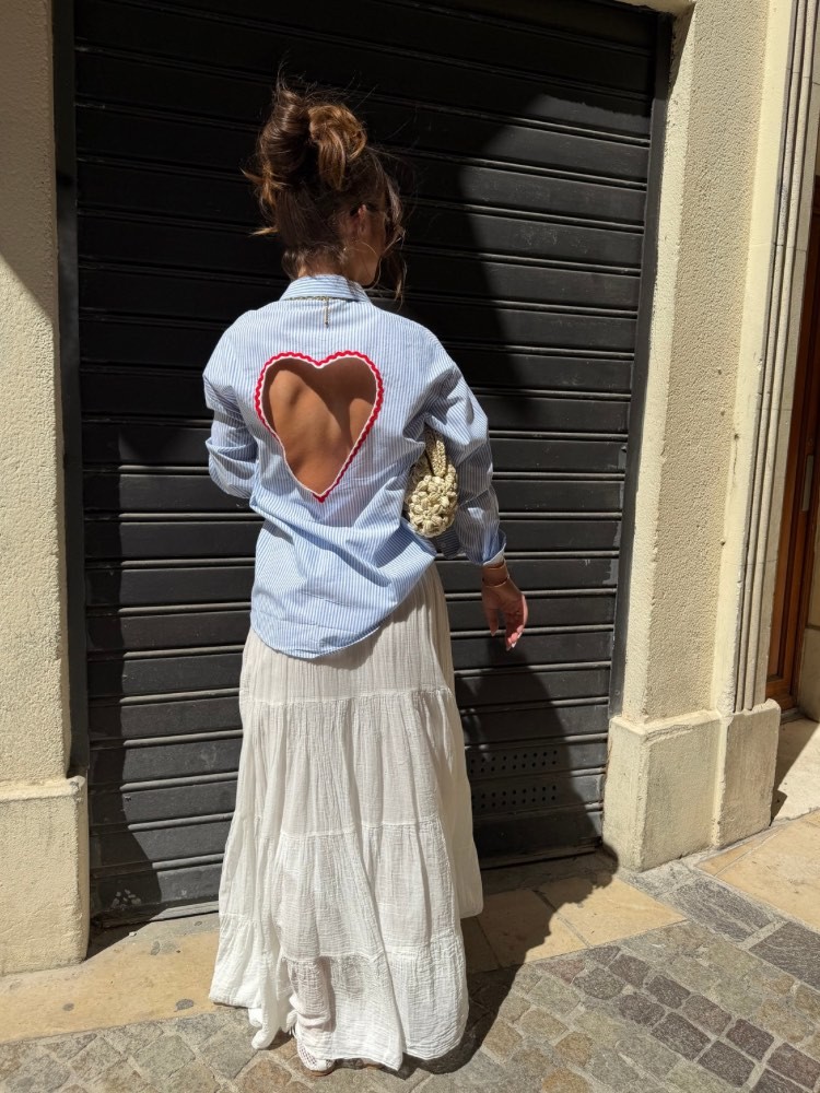 Chemise à rayures cœur dos nu - French retailers