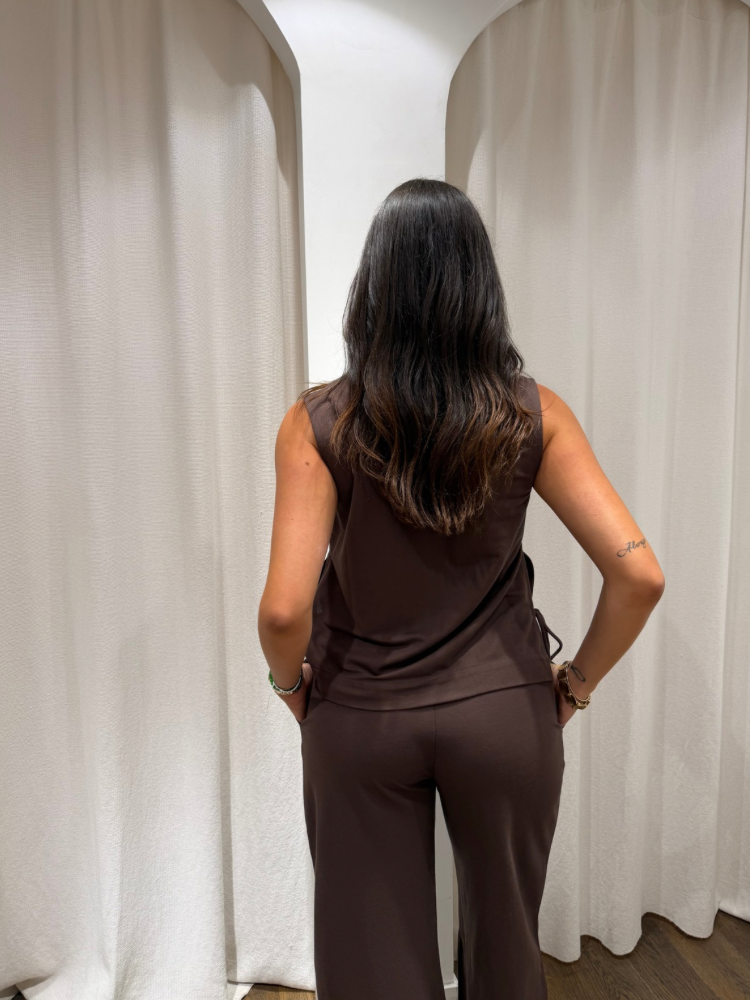 Pantalon fluide marron pour femme - French retailers