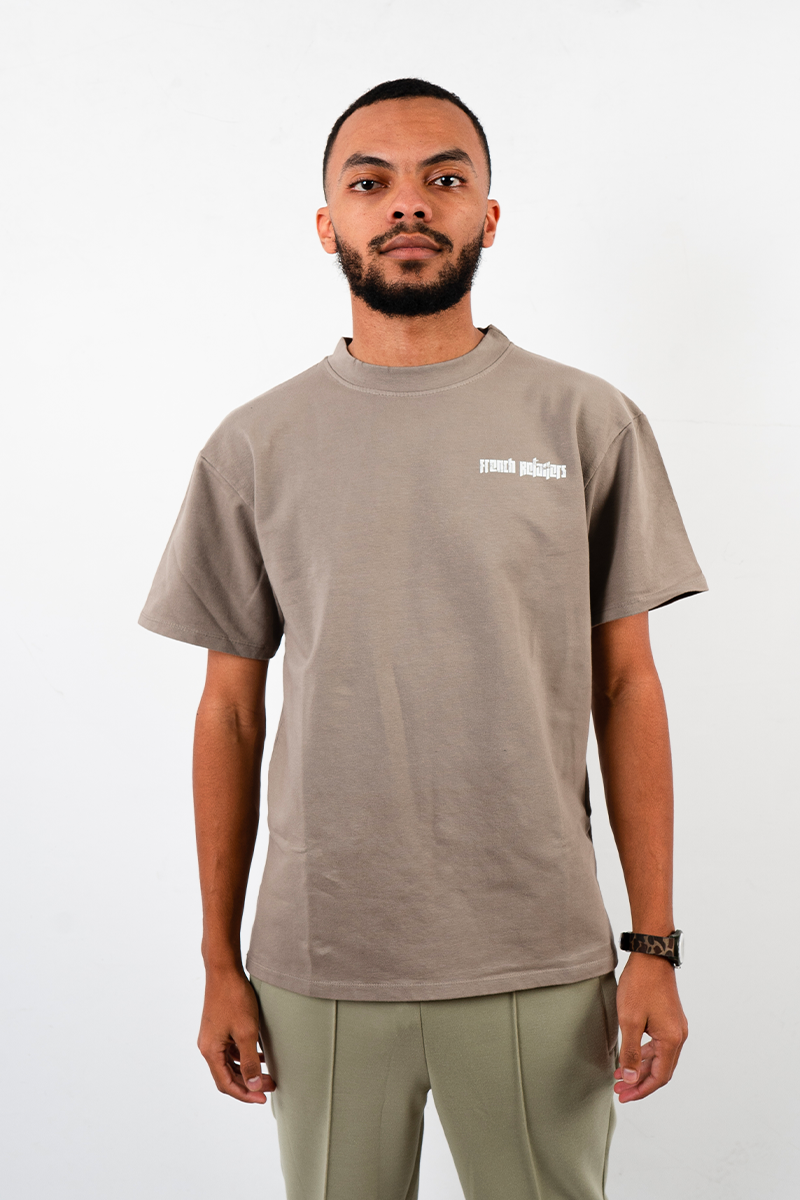 tee shirt oversize homme beige foncé