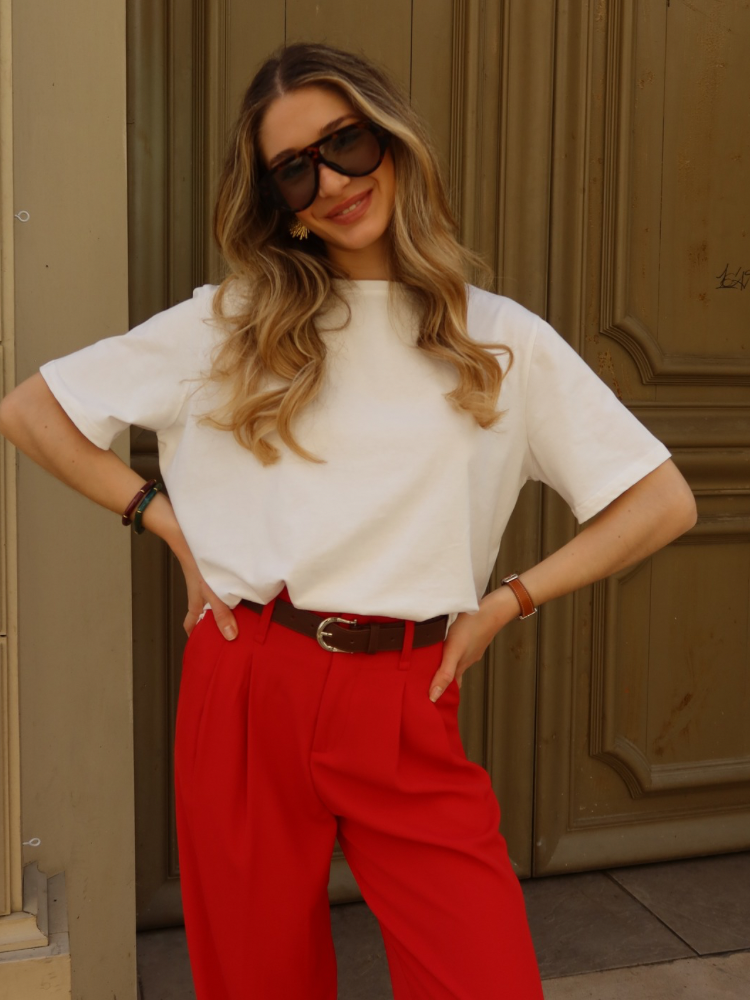 Pantalon à pinces ceinturé - French Retailers