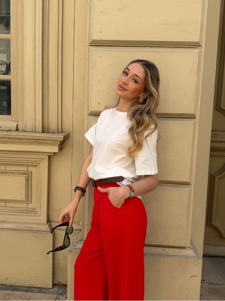 Pantalon à pinces ceinturé - French Retailers