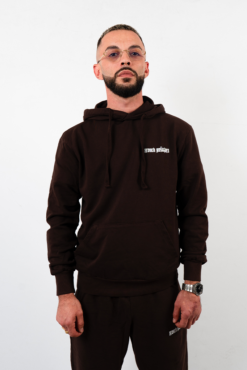 hoodie homme brown capuche sweat mixte